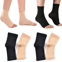4 Pairs of Unisex Plantar Fasciitis Socks-Black + Nude