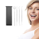 4pcs Stainless Dental Tool Set Kit Dentist Teeth Clean Hygiene Mirror Oral Care