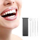 4pcs Stainless Dental Tool Set Kit Dentist Teeth Clean Hygiene Mirror Oral Care