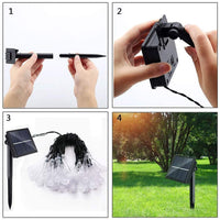 10m 100LED Water Drop Solar String Light Indoor and Outdoor Garden Decoration Light Bubbles String Light LED Fairy Lights