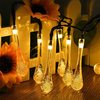 10m 100LED Water Drop Solar String Light Indoor and Outdoor Garden Decoration Light Bubbles String Light LED Fairy Lights