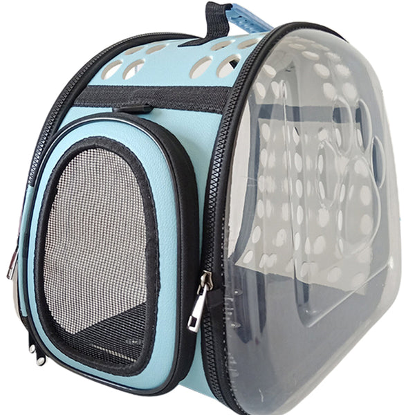 Pet Carrier Package Transparent Bags for Cats and Puppies L-Blue