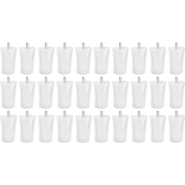 Set of 30Pcs 250ML Clear Stand up Spout Pouch with Leak Proof Caps