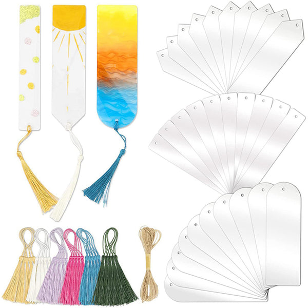 DIY Acrylic Bookmark Blank Tassel Bookmark Set