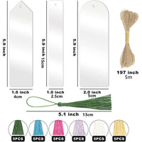 DIY Acrylic Bookmark Blank Tassel Bookmark Set