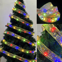 5 Meters Gold LED Ribbon Hanging Light Strip Christmas Decor-Multicolor Light