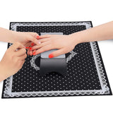 Nail Art Hand Cushion and Manicure Silicone Mat Set Black