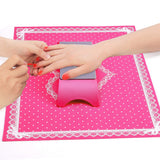Nail Art Hand Cushion and Manicure Silicone Mat Set Rose Red