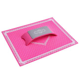 Nail Art Hand Cushion and Manicure Silicone Mat Set Rose Red