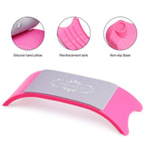 Nail Art Hand Cushion and Manicure Silicone Mat Set Rose Red