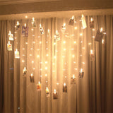 LED Hanging Picture Photo Peg Clip Fairy String Lights Wedding Home Decor