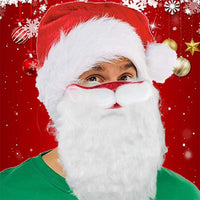 Santa Claus Hat and Beard Face Cover Kit Christmas Facial Scarf Cosplay Party Costume