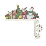 Christmas Door Corner Decoration Wooden Door Frame Santa Elk Decoration Style 3