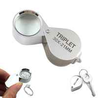 Set of 2Pack Pocket Jewellers Eye Loupe Magnifier Jewelry Magnifying Glass 30x 21mm