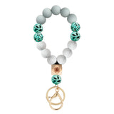 Silicone Key Ring Bracelet Women Bead Bangle Keychain Wristlet Style 2