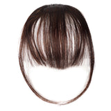 2Pcs Clip In on Bangs Fringe Fake Hair Extensions Front Neat Hair Dark Brown