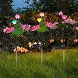 Color-Changing LED Solar Powered Lotus Flower Lights Yard Garden Decor Pink