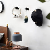 Set of 12Pcs Adhesive Hat Rack Display Hooks for Wall and Door-Black