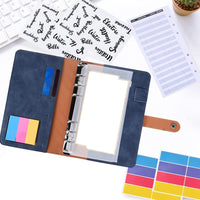 A6 Cash Budget Binder Accounting Book Zipper Bag with 12pcs Zipper Envelopes Blue