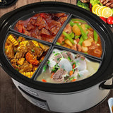 Slow Cooker Divider Liner Reusable Cooking Liner Leakproof Silicone Slow Cooker Divider for 6 Quart Pot Black