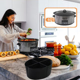 Slow Cooker Divider Liner Reusable Cooking Liner Leakproof Silicone Slow Cooker Divider for 6 Quart Pot Black