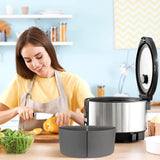 Slow Cooker Divider Liner Reusable Cooking Liner Leakproof Silicone Slow CookerDivider for 6 Quart Pot Grey