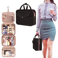 Hanging Travel Toiletry Bag Portable Makeup Organizer Cosmetic Bag-Black