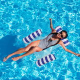 Portable Inflatable Swimming Pool Float Hammock Water Hammock Lounger Pool Floating Bed -Dark Blue