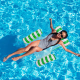 Portable Inflatable Swimming Pool Float Hammock Water Hammock Lounger Pool Floating Bed-Green