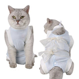 Pet Cat Surgery Recovery Suit E-Collar Alternative for Abdominal Wounds or Skin Disorders-M