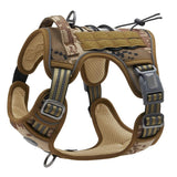 No-Pull Training Dog Harness Adjustable Reflective Pet Training Vest Easy Control L -Desert Camo