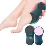 2Pcs Double Headed Manual Sandpaper Foot File Foot Callus Remover Dead Skin Removal Tool for Hard Skin-Green