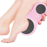 2Pcs Double Headed Manual Sandpaper Foot File Foot Callus Remover Dead Skin Removal Tool for Hard Skin-Pink