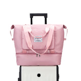 Large Capacity Collapsible Travel Bag Expandable Waterproof Duffel Bag-Pink