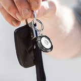 For Apple AirTag Carbon Fiber Shockproof Armor Protective Case Cover Anti-lost Holder Keyring-Black