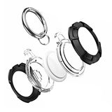 For Apple AirTag Carbon Fiber Shockproof Armor Protective Case Cover Anti-lost Holder Keyring-Black