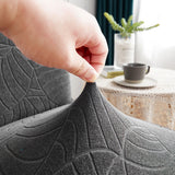 2pcs Stretch Jacquard Dining Room Chair Cover Elastic Slipcover Home-Dark Grey