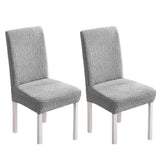 2pcs Stretch Jacquard Dining Room Chair Cover Elastic Slipcover Home-Light Grey
