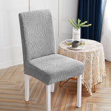 2pcs Stretch Jacquard Dining Room Chair Cover Elastic Slipcover Home-Light Grey