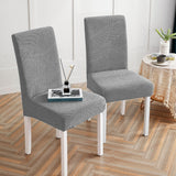 2pcs Stretch Jacquard Dining Room Chair Cover Elastic Slipcover Home-Light Grey