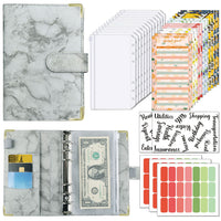 A6 Budget Binder Cash Envelope Planner System Organizer with Budget Money Envelopes-Grey