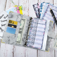 A6 Budget Binder Cash Envelope Planner System Organizer with Budget Money Envelopes-Grey