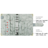 A6 Budget Binder Cash Envelope Planner System Organizer with Budget Money Envelopes-Grey