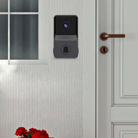 Wireless Doorbell WiFi Night Vision Security Door Bell with Dingdong Machine for Home Monitor-Black