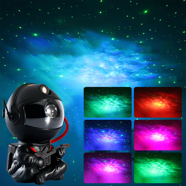 Astronaut Projector Starry Sky Galaxy Projection Lamp Night Light with Remote Control for Bedroom Decor-Style 2-Black