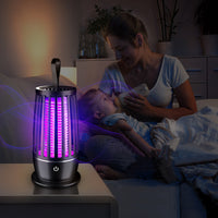LED Electric Mosquito Killer Lamp USB Fly Trap Insect Bug Zapper Catcher-Black