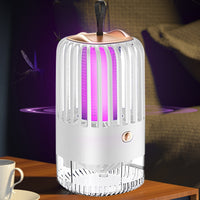 USB Rechargeable Electric Mosquito Killer Lamp Mosquito Zapper Trap LED UV Light-White