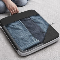 6 Pcs Set Compression Packing Cubes Travel Accessories Expandable Packing Organizers Black