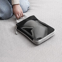 6 Pcs Set Compression Packing Cubes Travel Accessories Expandable Packing Organizers Black