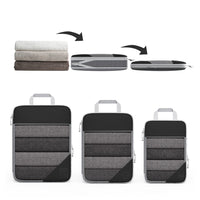 6 Pcs Set Compression Packing Cubes Travel Accessories Expandable Packing Organizers Black